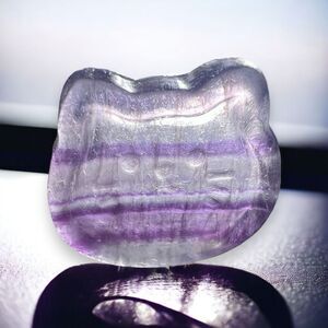 Purple Fluorite Crystal Mini Cat Bowl / Worry Stone‎